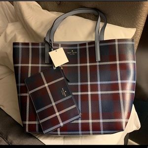 (RARE!) KATE SPADE Reversible Shopping Tote Bag with detachable Pouch